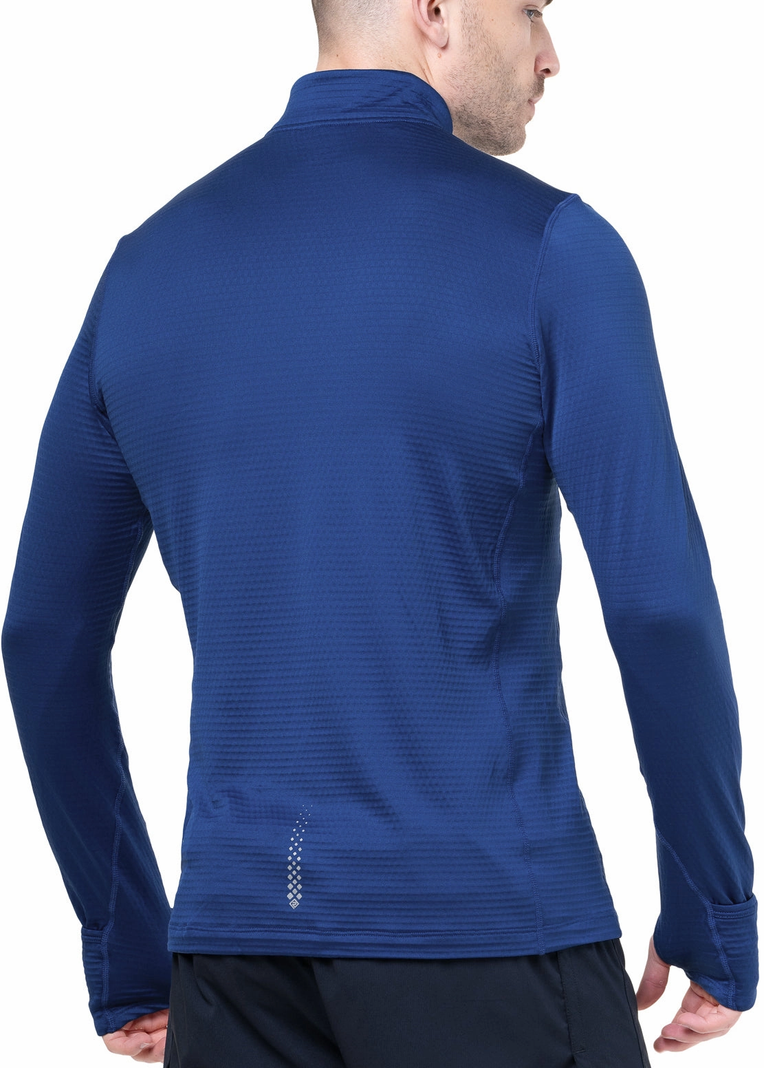 Ronhill Tech Winter Half Zip Long Sleeve Mens Running Top - Blue Multi Stitch Reinforcement Anti Pilling Technology