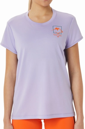 Slim fit sleekness Asics FujiTrail Logo Short Sleeve Womens Running Top - Purple