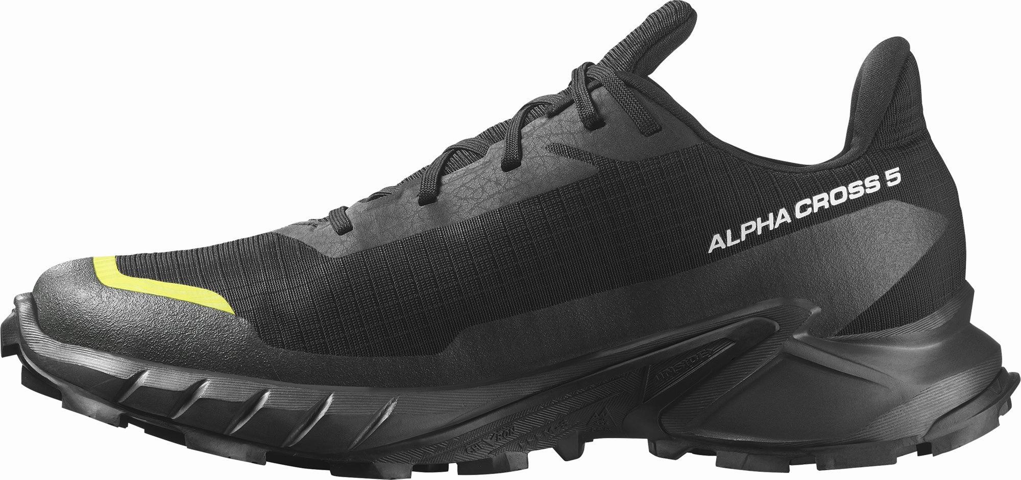 Salomon Alphacross 5 GORE-TEX Mens Trail Running Shoes - Black Stylish Gear Multi Directional Flex