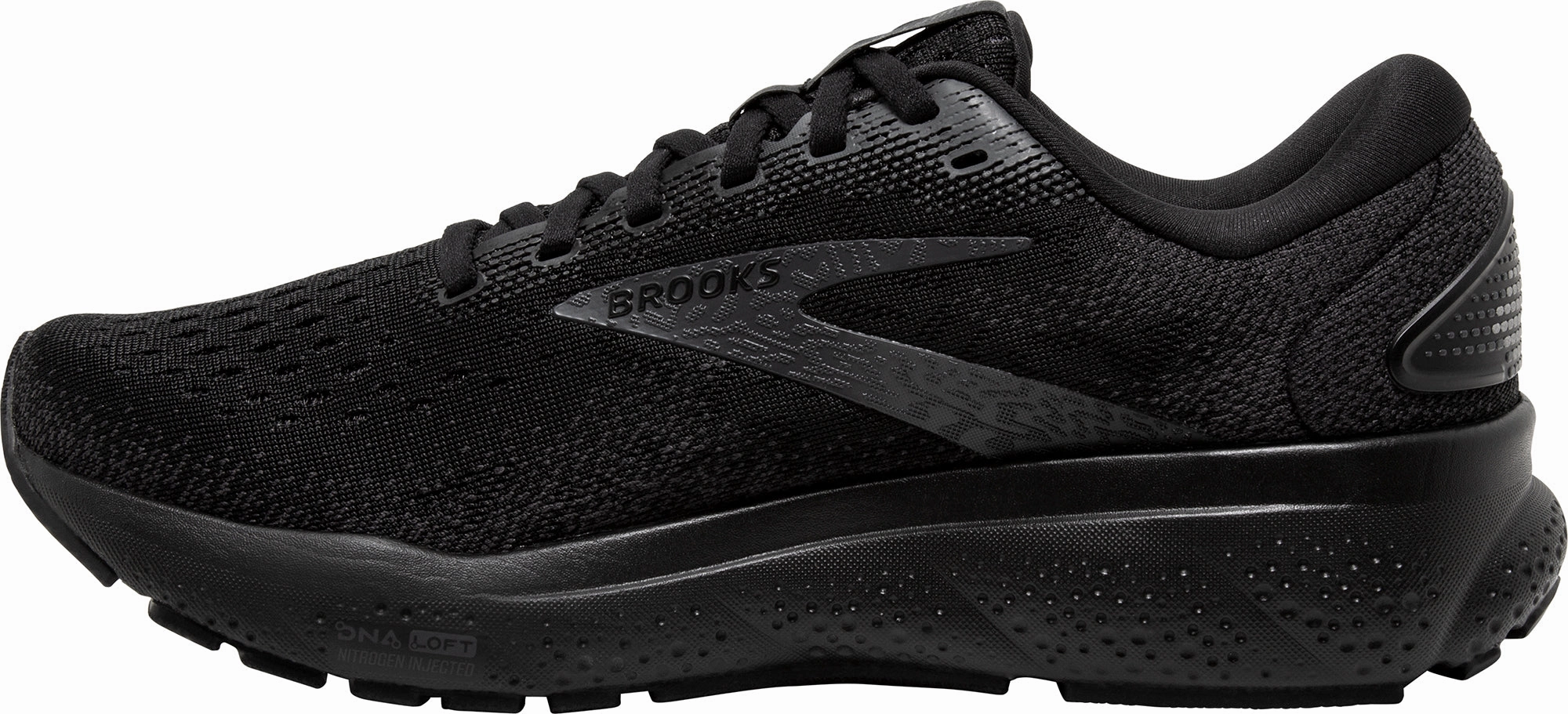 Brooks Ghost 16 WIDE FIT (4E) Mens Running Shoes - Black Versatile Grip Breathable Inner Sleeve