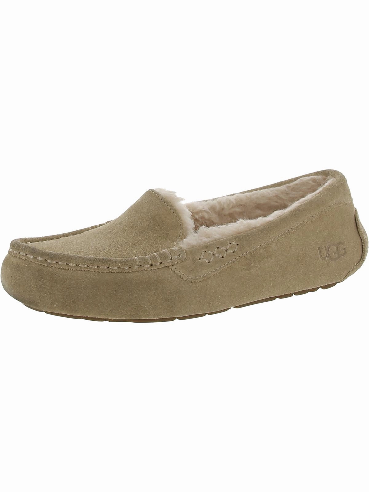 Ansley Womens Suede Comfy Moccasin Slippers Quick Comfort Slides
