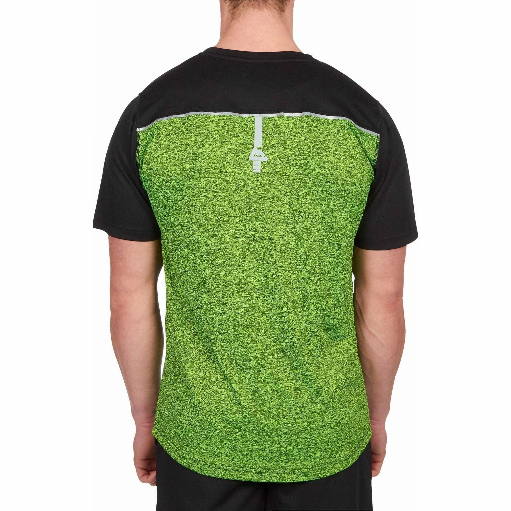 Abstract mystery Red Tag Activewear Reflective Short Sleeve Mens Running Top - Black