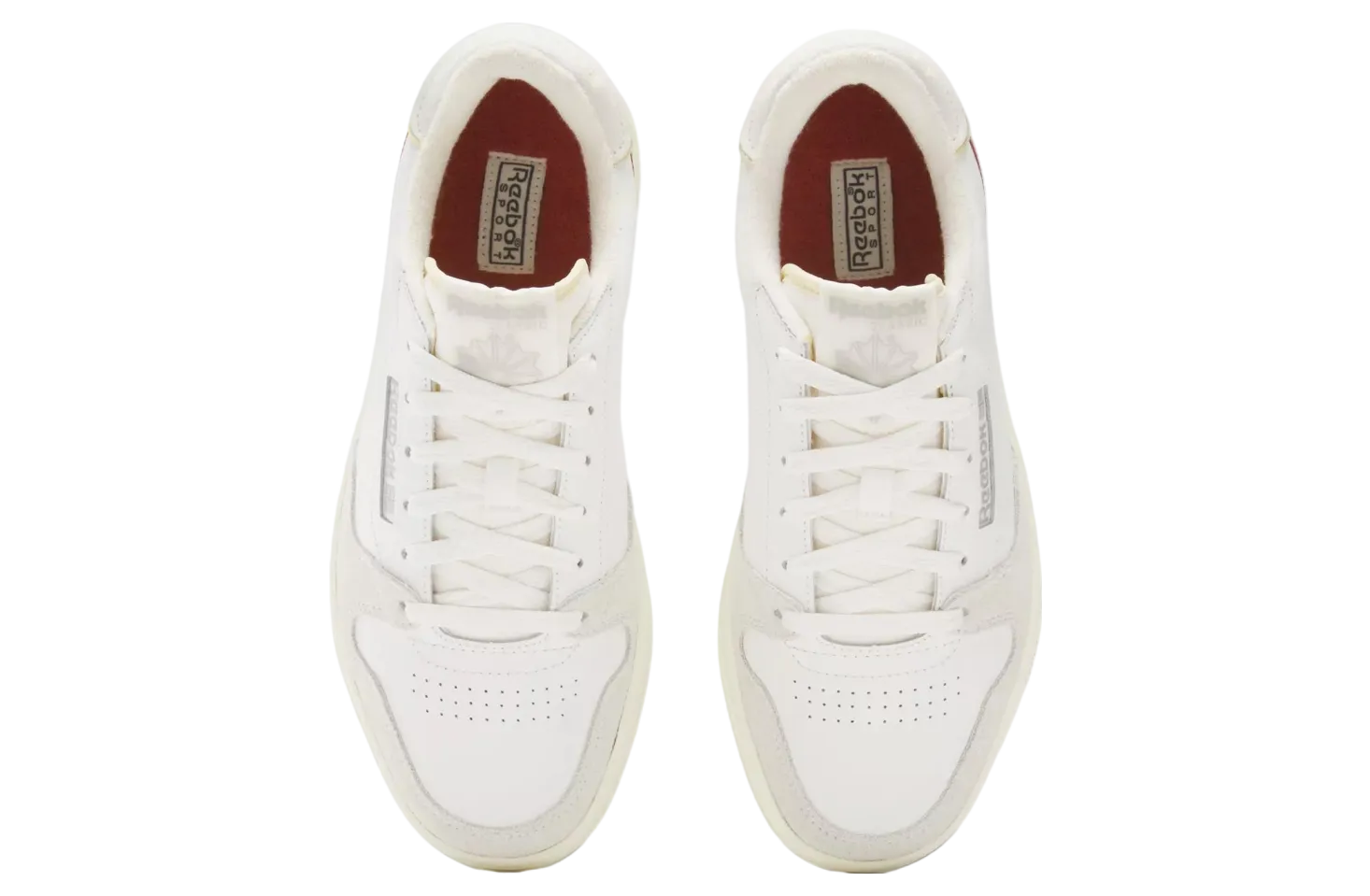 Stride Ready Reebok Men's Court Chalk/Red Sneaker Shoes