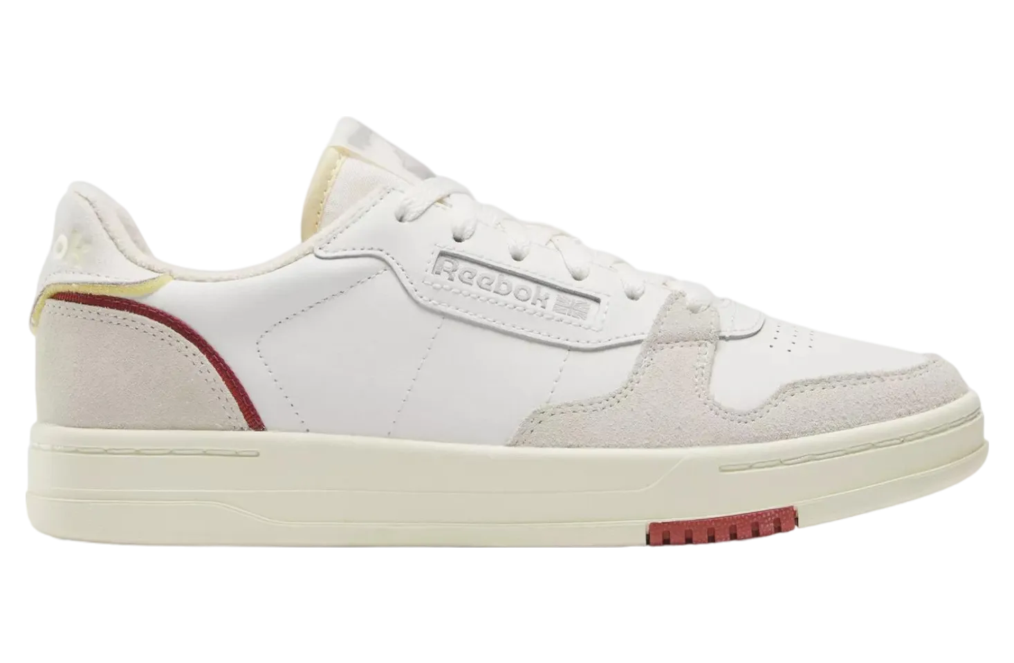 Recycled Synthetic Upper Reebok Men's Court Chalk/Red Sneaker Shoes