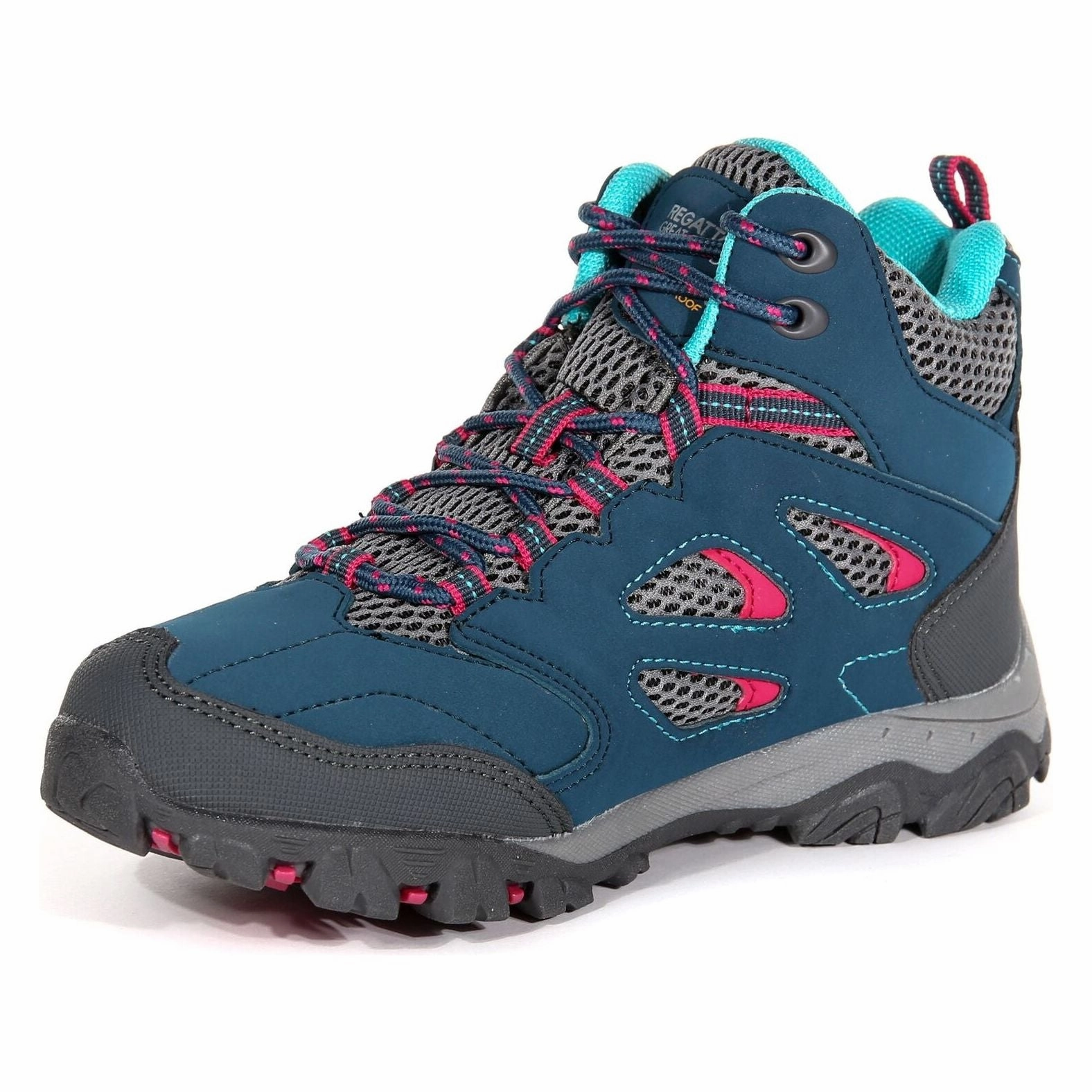 Climbing Gear Regatta Holcombe Mid Waterproof Junior Walking Boots - Blue