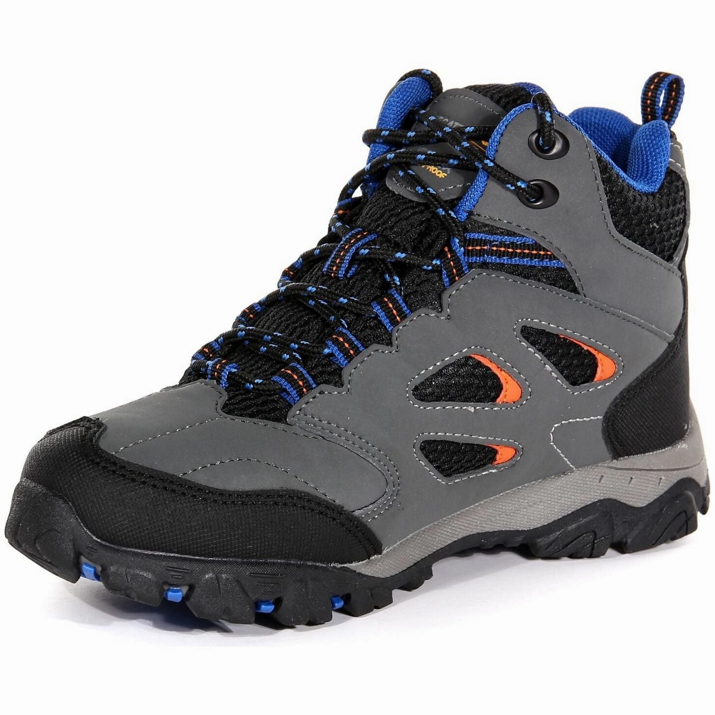 Regatta Holcombe Mid Waterproof Junior Walking Boots - Grey Reinforced Seams Stable Step