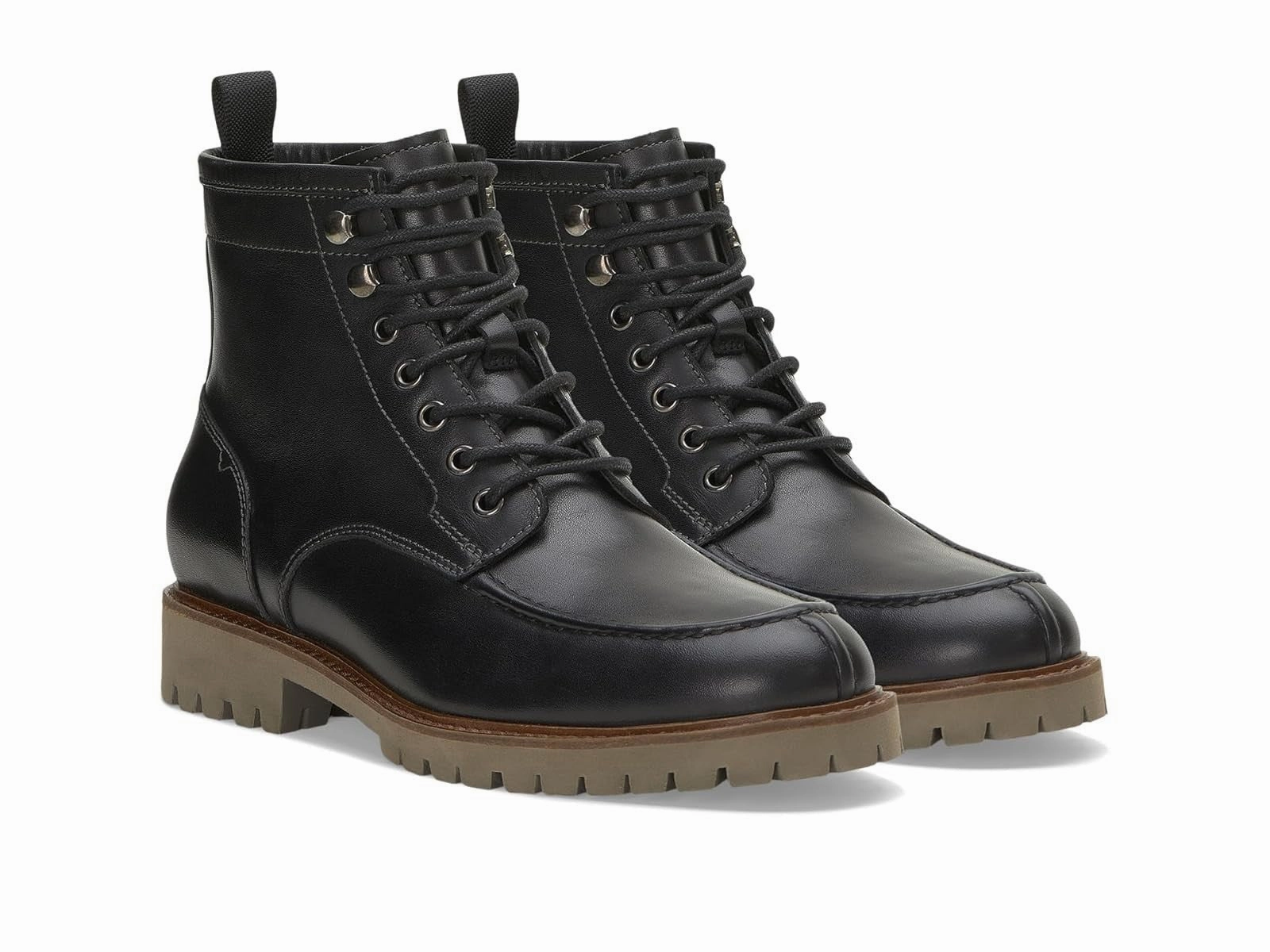 Waterproof Trail Exploration Vince Camuto Kameil Men's Black Leather Waterproof Lace-Up Ankle Boots JOBB959