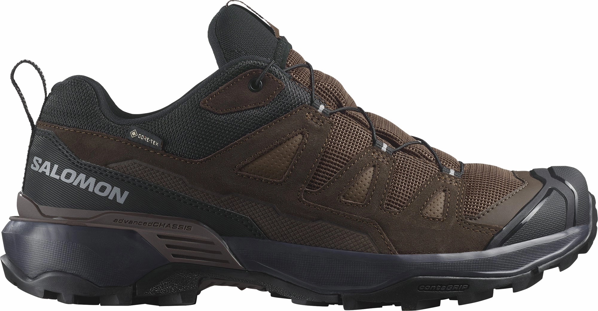Salomon X Ultra 360 Leather GORE-TEX Mens Walking Shoes - Brown Stability Support Secure Sole