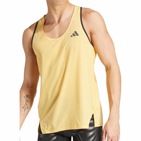 irregular wear adidas Adizero Mens Running Vest - Yellow