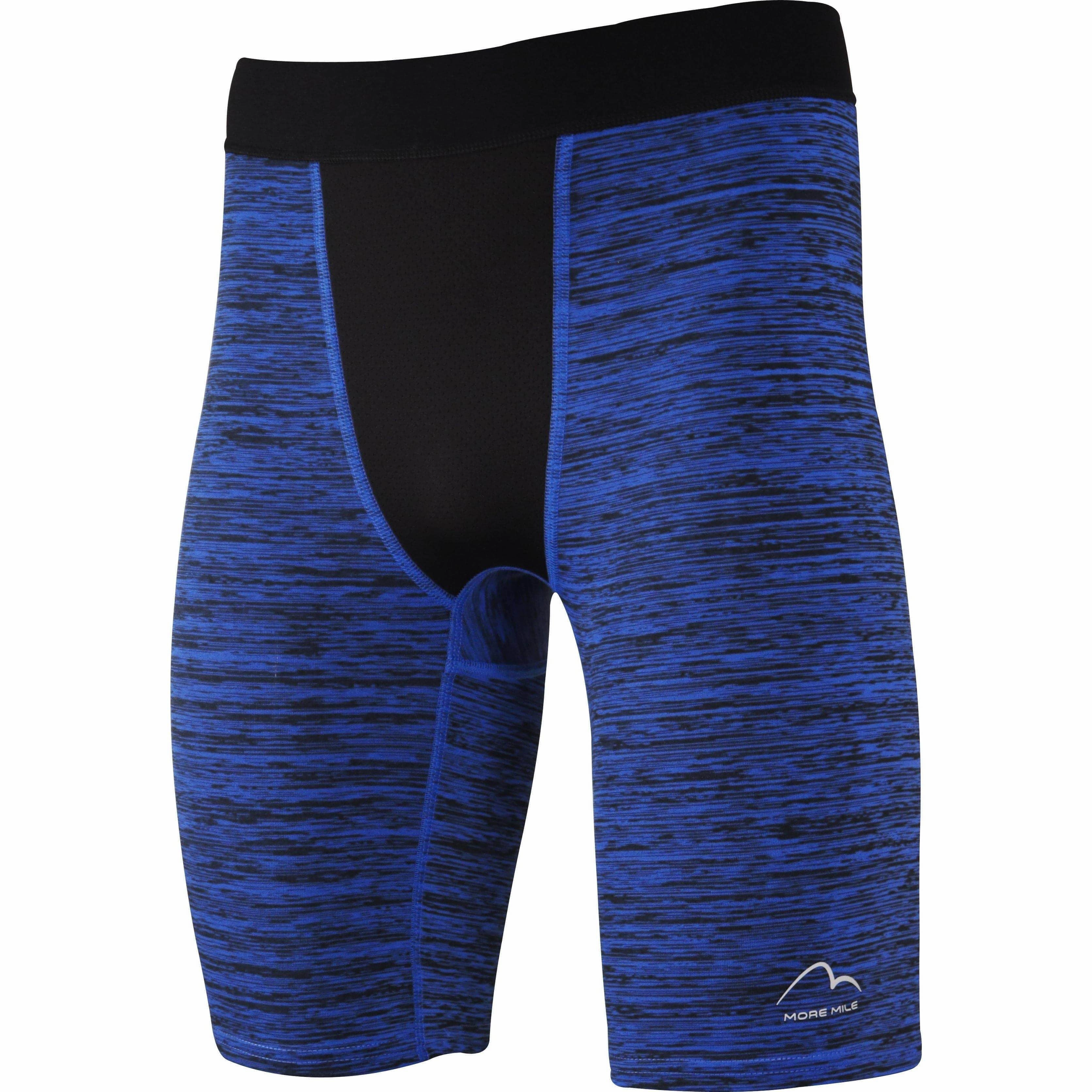 Flexible Waistline water sports gear More Mile Train To Run Mens Baselayer Short Tights - Blue
