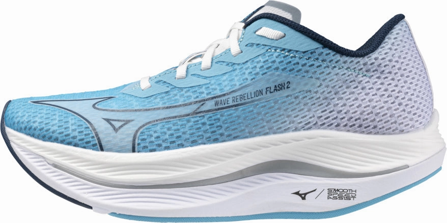 Support Tech Trend-setting arch Mizuno Wave Rebellion Flash 2 Womens Running Shoes - Blue