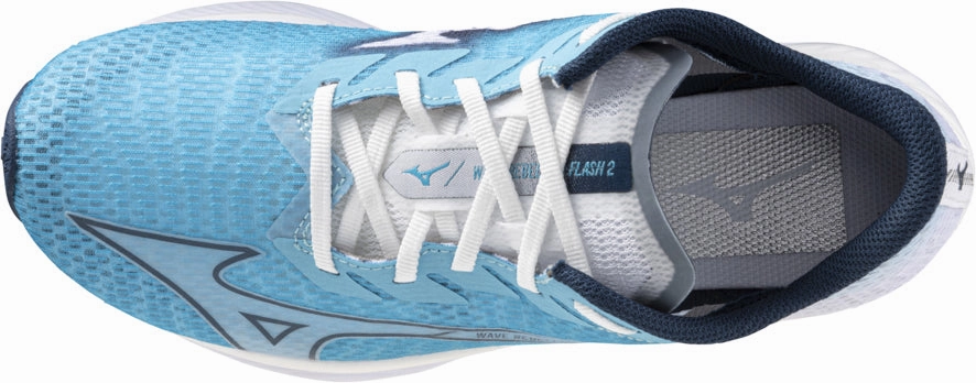 Hyper Responsive Pressure Relief Padding Mizuno Wave Rebellion Flash 2 Womens Running Shoes - Blue