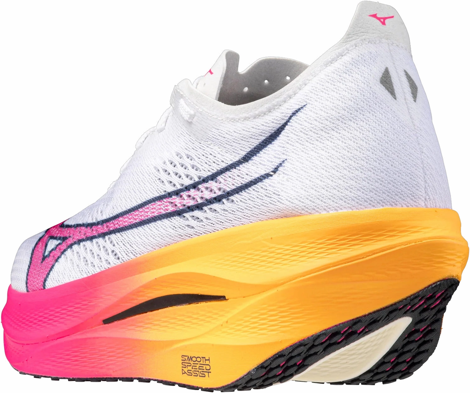 Mizuno Wave Rebellion Pro 3 Running Shoes - White running - safety Hyperbolic Heel Cup