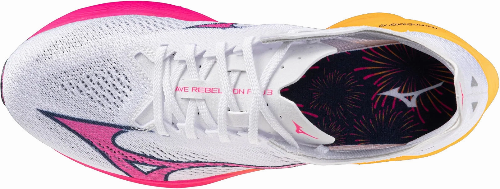 tennis - court running shoes Ventilated Tongue Construction Mizuno Wave Rebellion Pro 3 Running Shoes - White