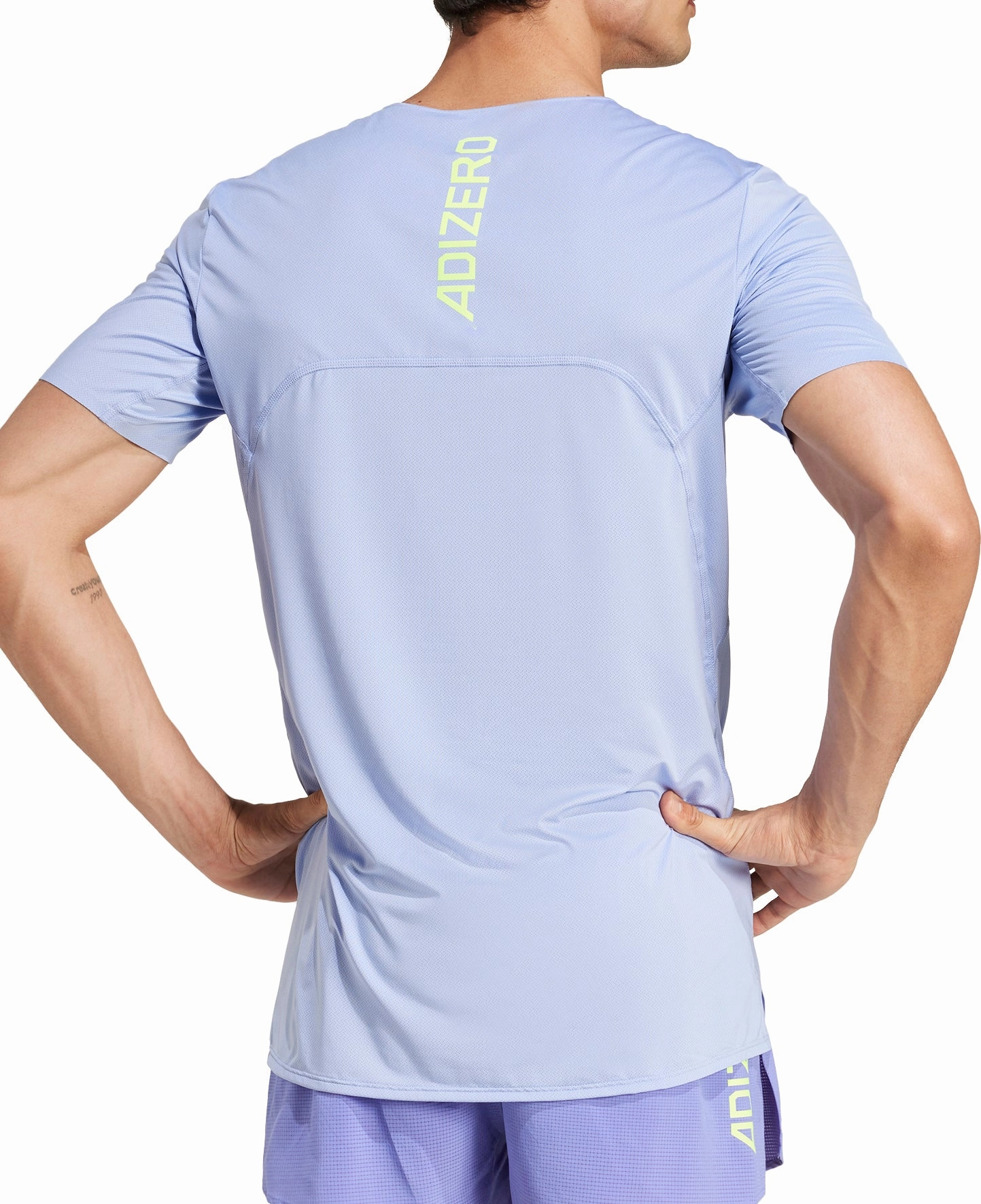 adidas Adizero Short Sleeve Mens Running Top - Blue All Day Comfort Unisex Core