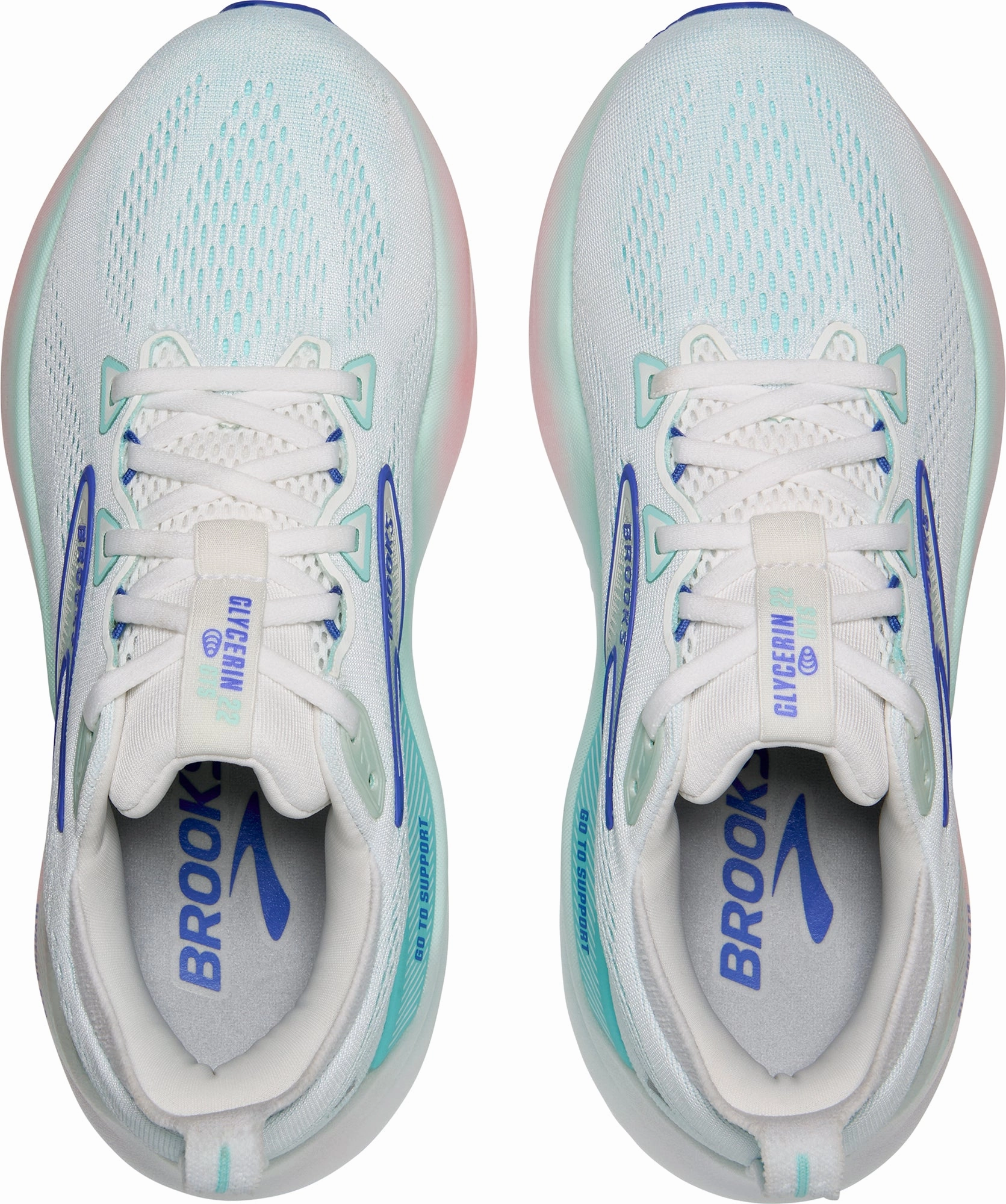 Brooks Glycerin GTS 22 Womens Running Shoes - Green running in obstacle races shoes Contoured Arch Design