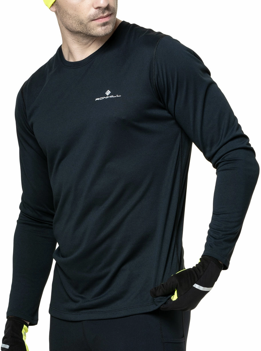 Style - conscious Elegant Appearance Ronhill Core Long Sleeve Mens Running Top - Black