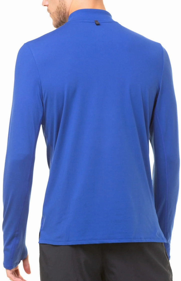 Ronhill Core Thermal Half Zip Long Sleeve Mens Running Top - Blue geometric