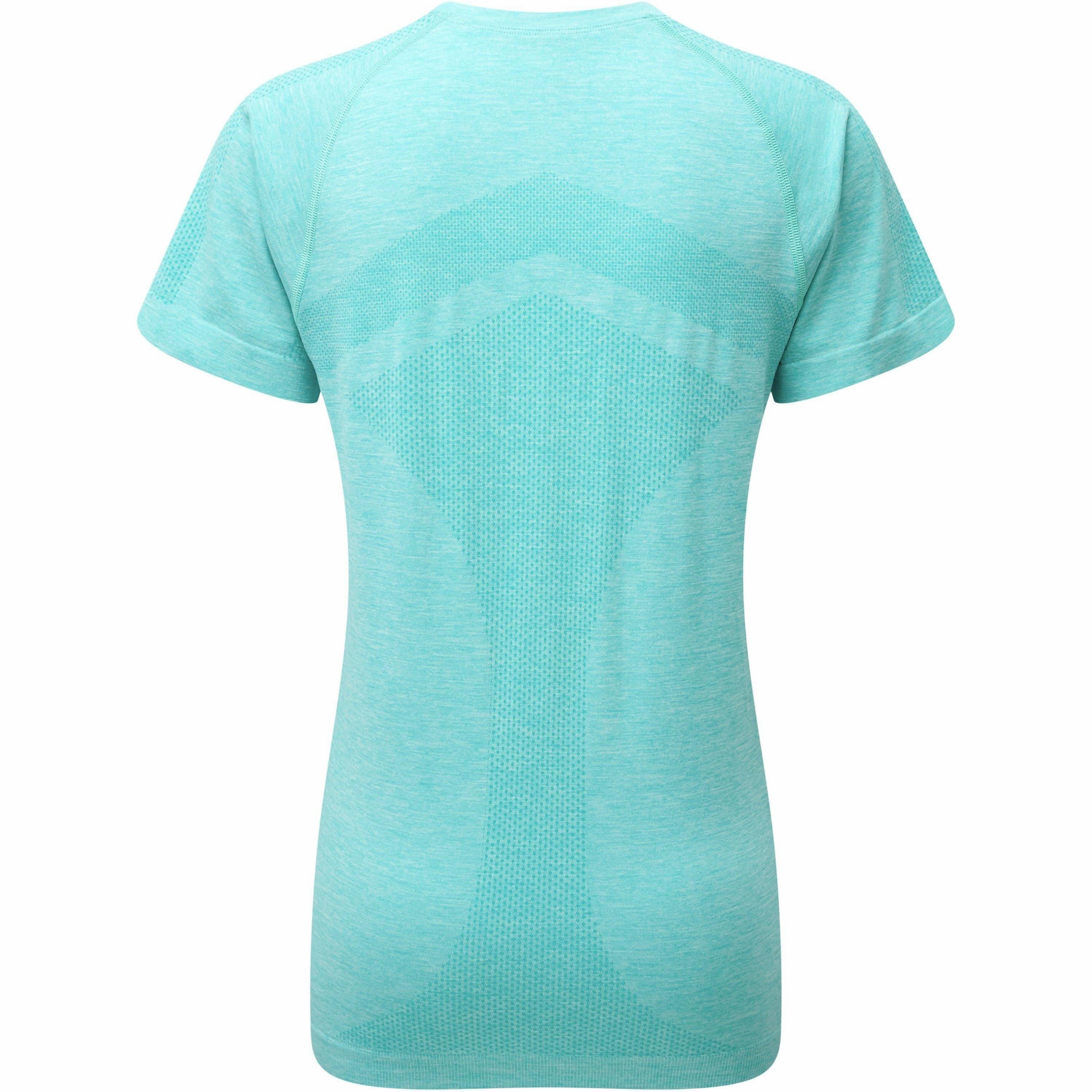 Yarn Dyed Stripes Ronhill Infinity Marathon Short Sleeve Womens Running Top - Blue