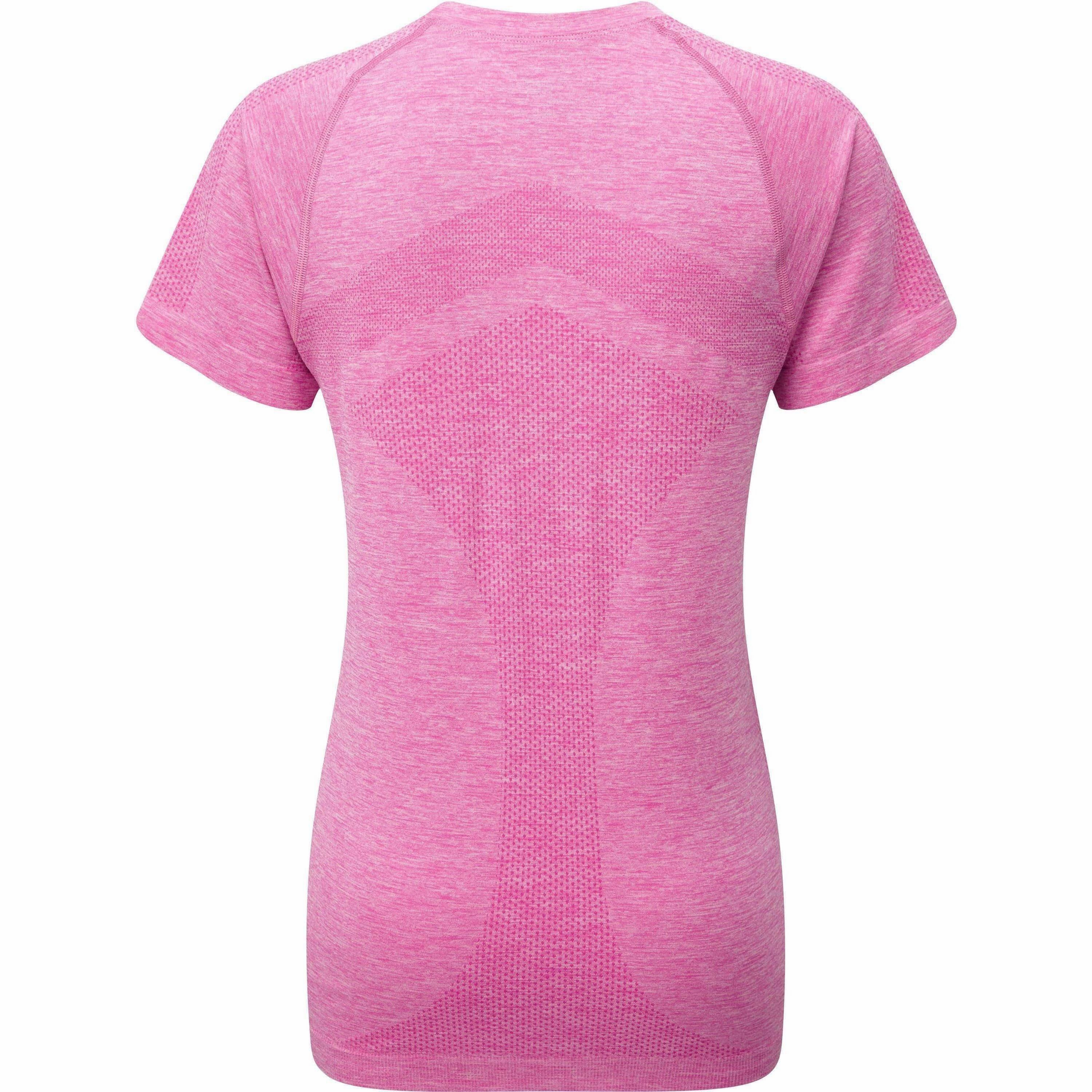 Feminine Fit Water Based Ink Print Ronhill Infinity Marathon Short Sleeve Womens Running Top - Pink