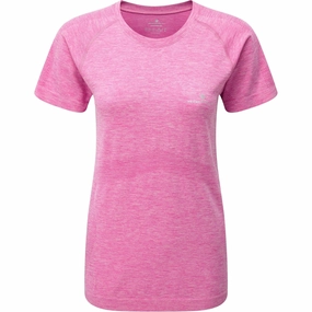 Ronhill Infinity Marathon Short Sleeve Womens Running Top - Pink RecycledBlend