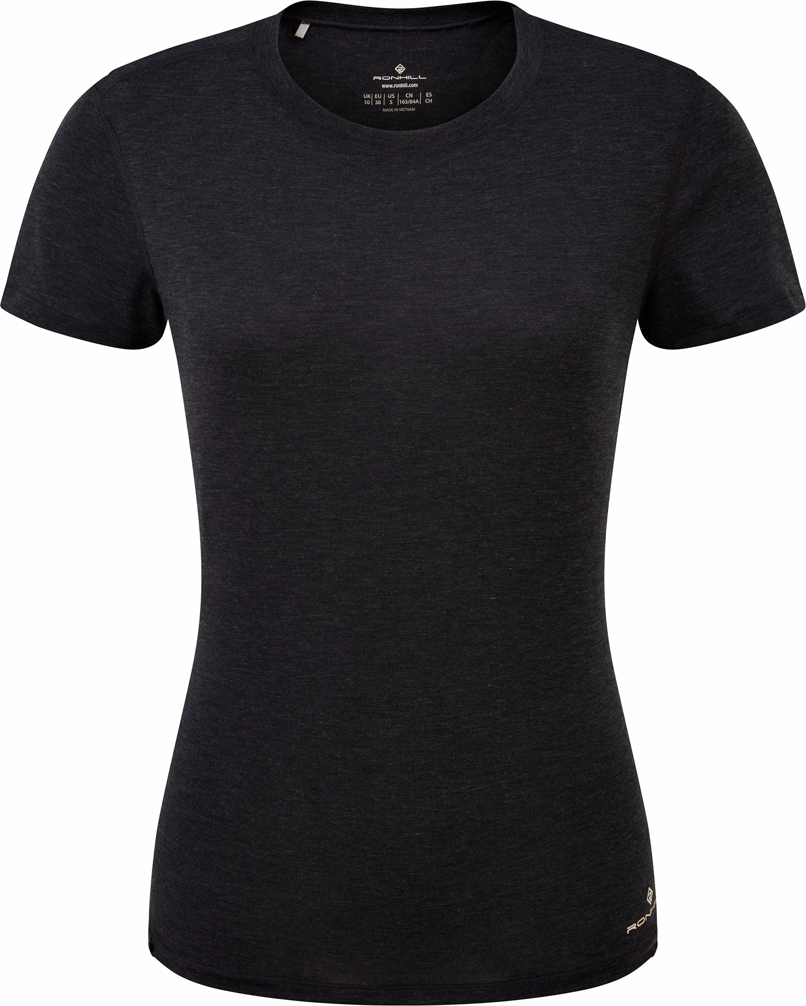 Ronhill Life Tencel Short Sleeve Womens Running Top - Black Simple and Relaxed Smart Layering
