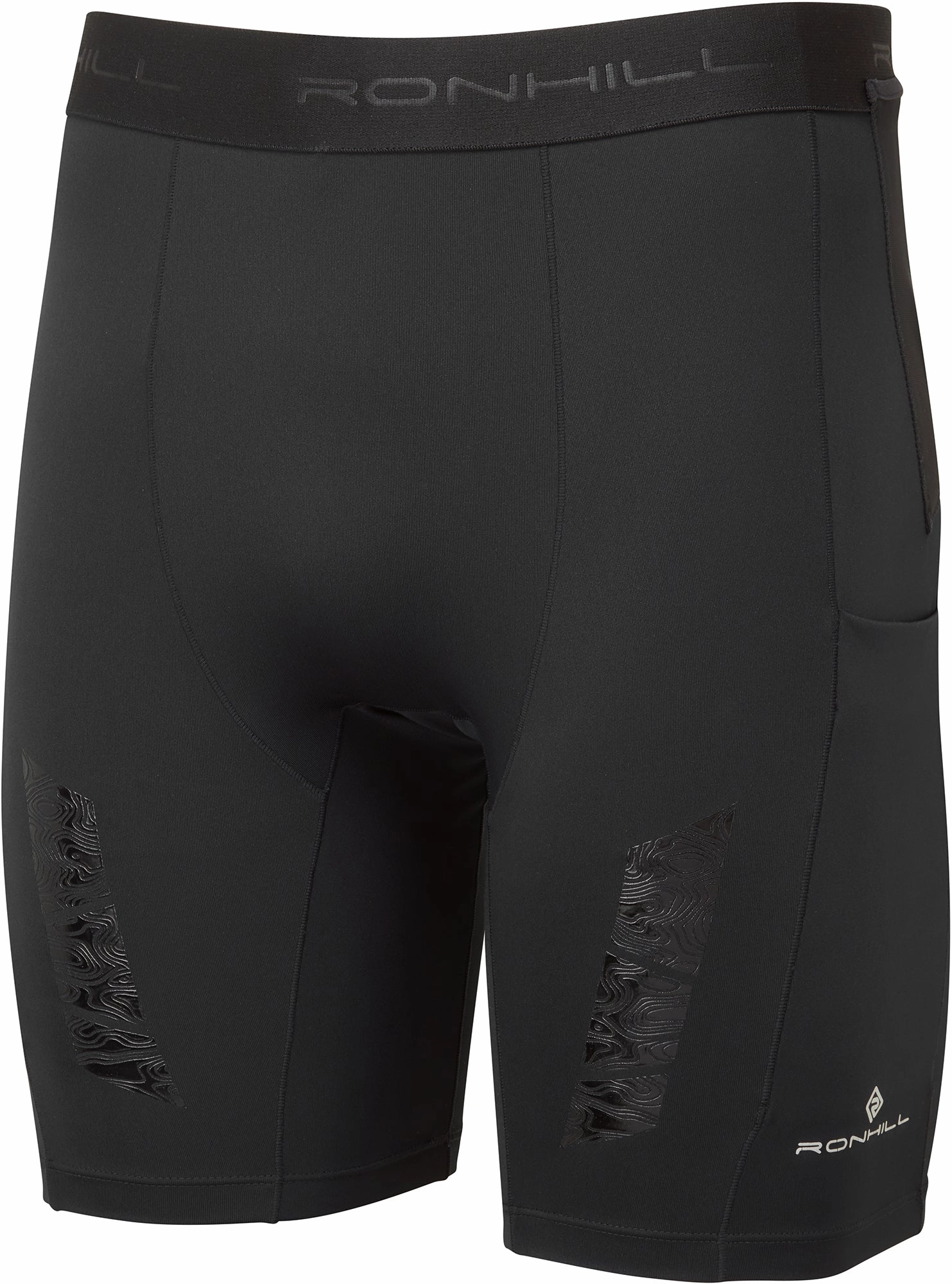 Ronhill Tech All Terrain 8 Inch Stretch Mens Short Running Tights - Black Minimal Waist