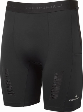 Ronhill Tech All Terrain 8 Inch Stretch Mens Short Running Tights - Black Minimal Waist