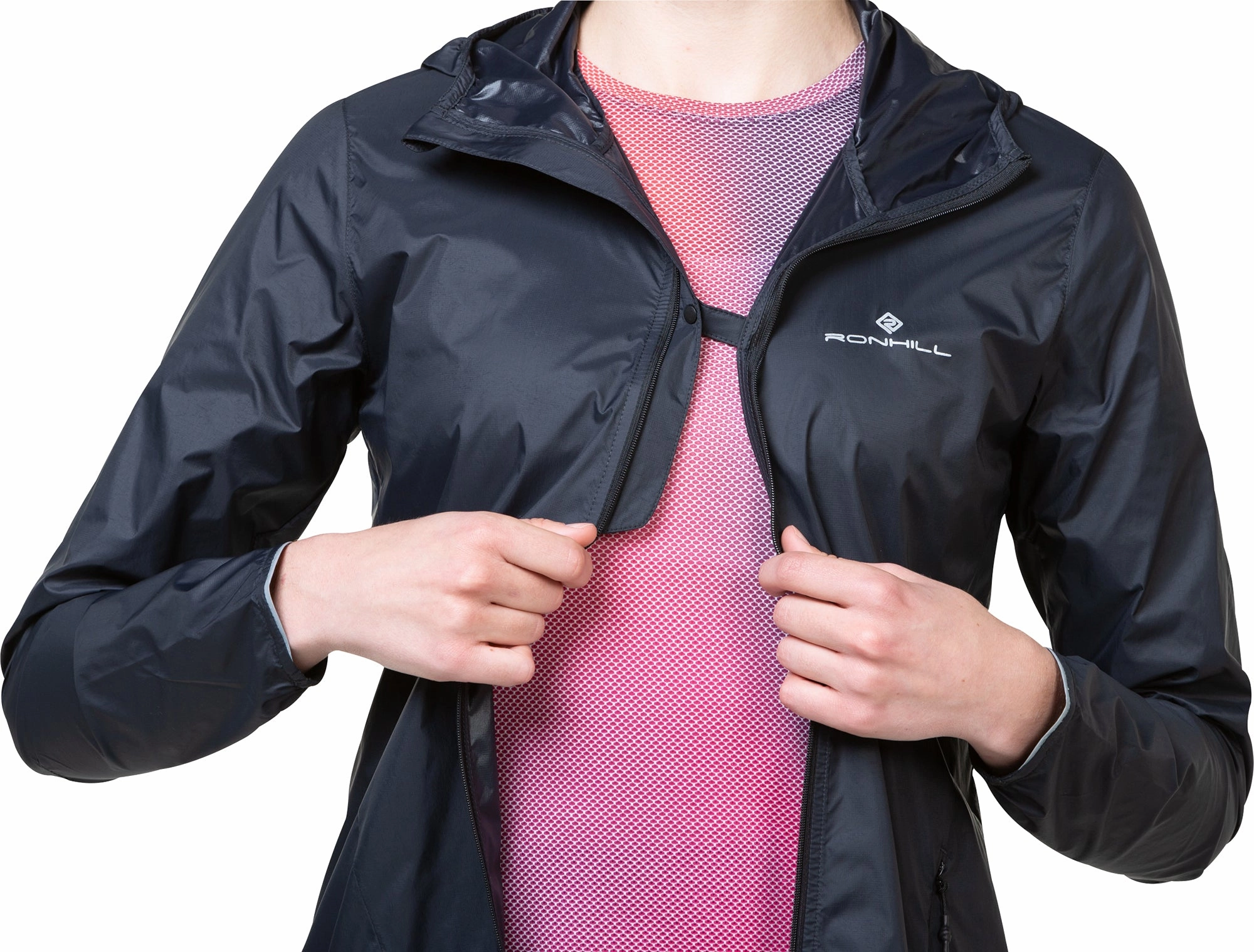 Compression Fit Ronhill Tech All Terrain Womens Running Jacket - Black