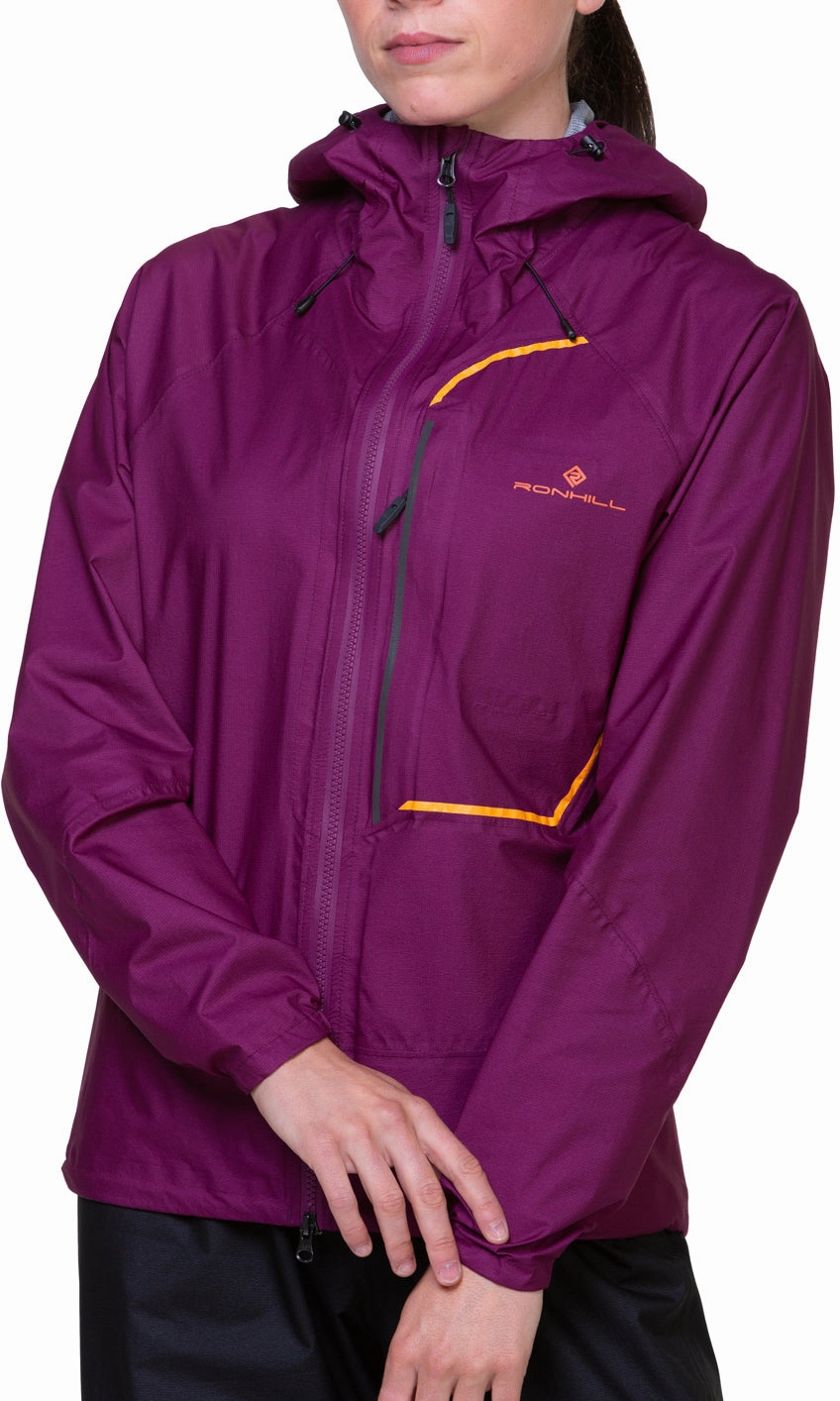 Smooth Surface Soft inner layer Ronhill Tech Fortify Waterproof Womens Running Jacket - Purple