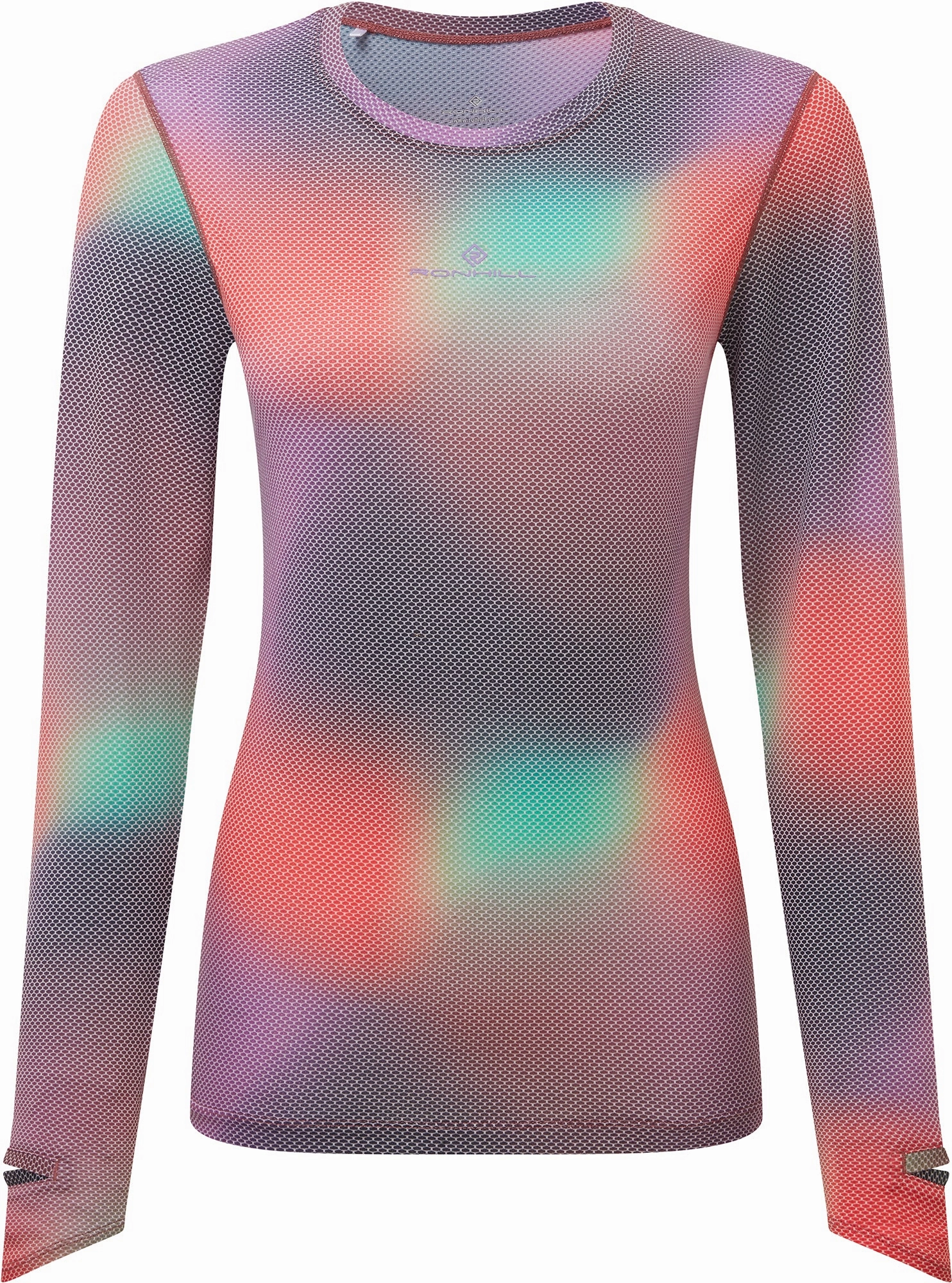 festival Suede Ronhill Tech Golden Hour Long Sleeve Womens Running Top - Pink