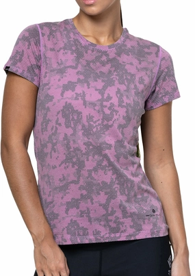 Ronhill Tech Golden Hour Short Sleeve Womens Running Top - Purple Breathable Material