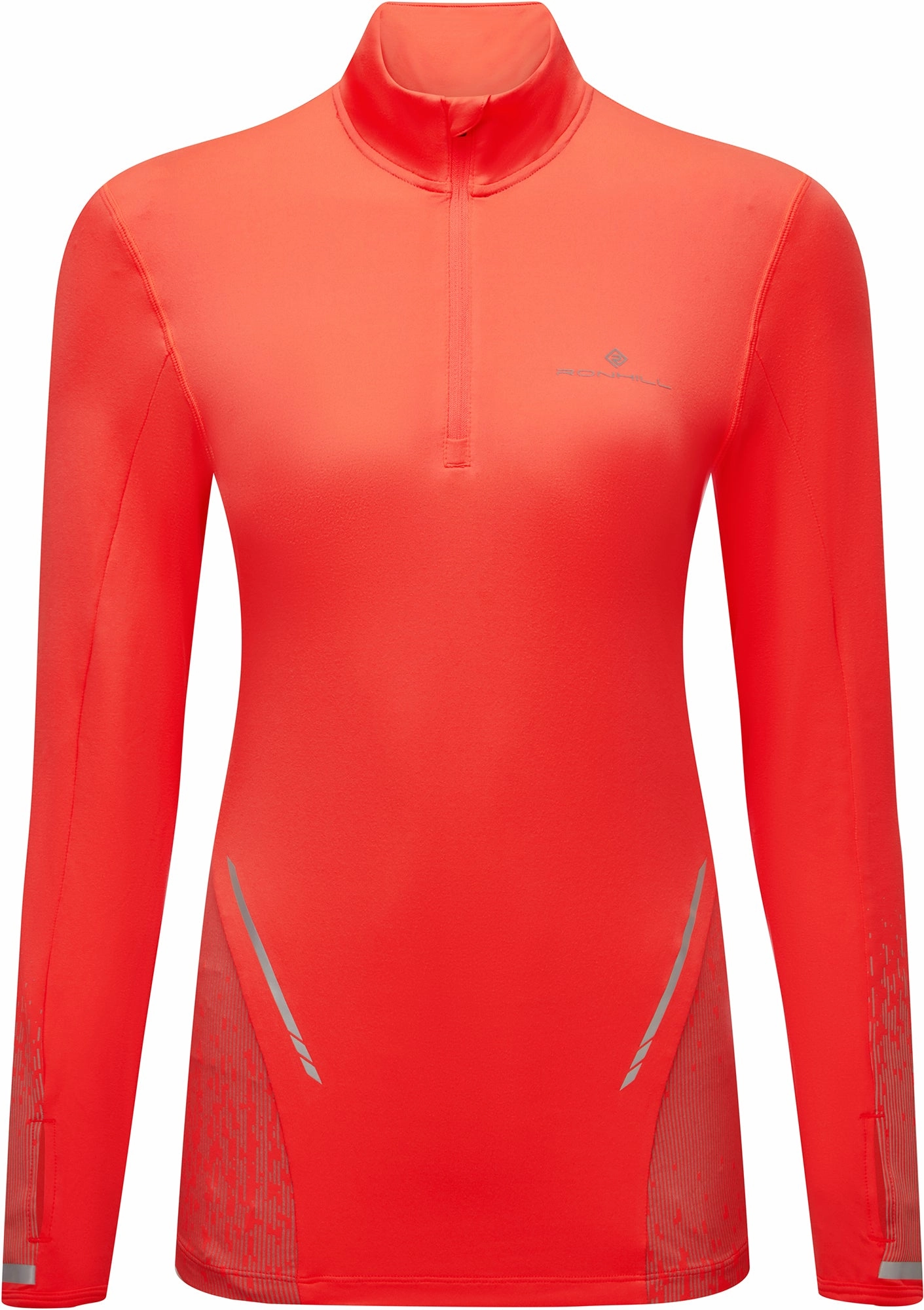 Ronhill Tech Reflect Half Zip Long Sleeve Womens Running Top - Pink Soft color collection