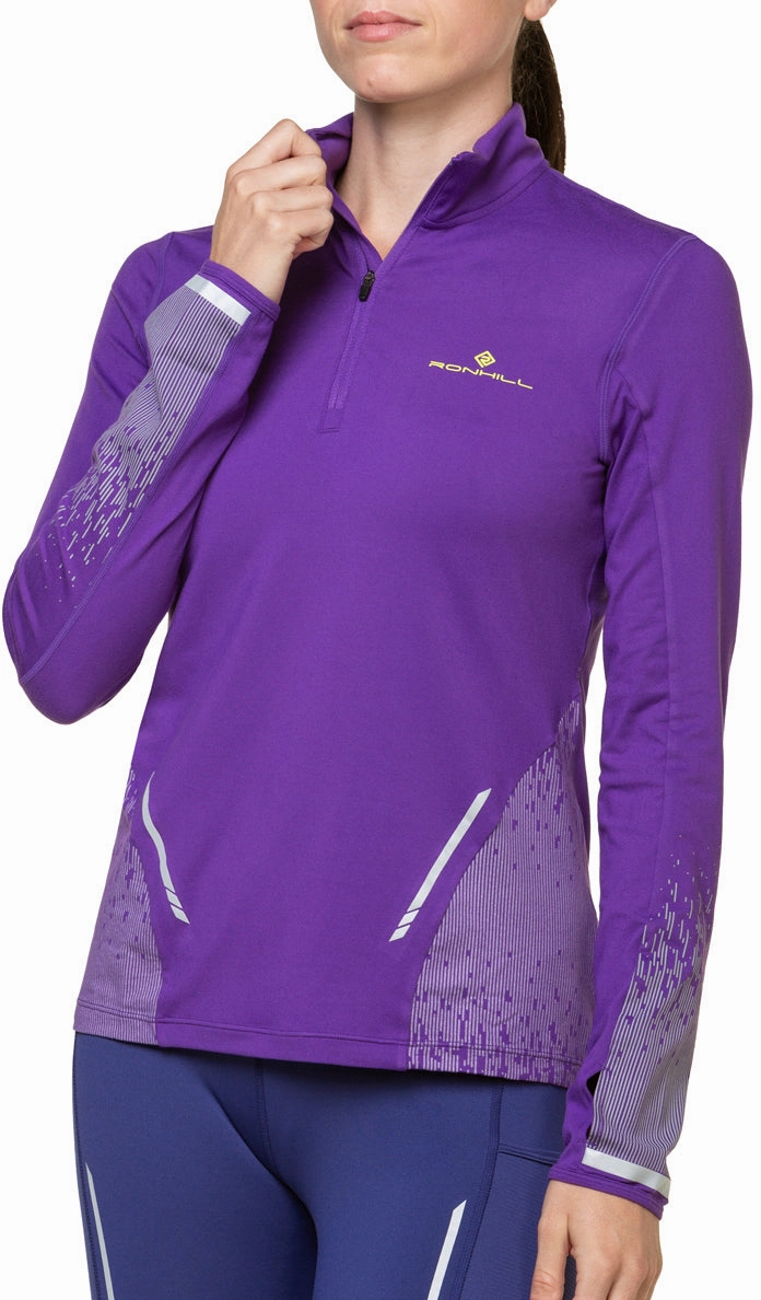 Ronhill Tech Reflect Half Zip Long Sleeve Womens Running Top - Purple umbrella sunglasses