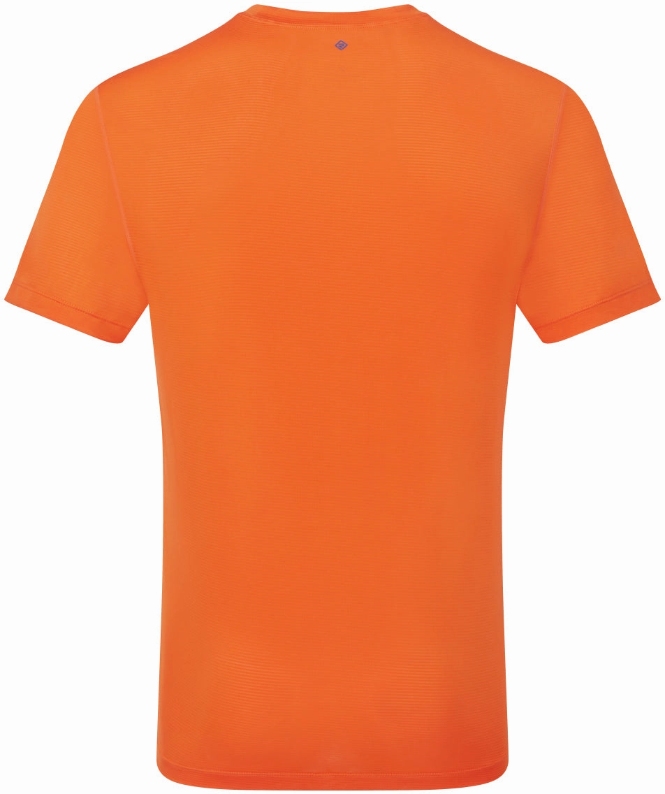 Sporty Stretch Fit Sporty Comfort Wear Ronhill Tech Short Sleeve Mens Running Top - Orange