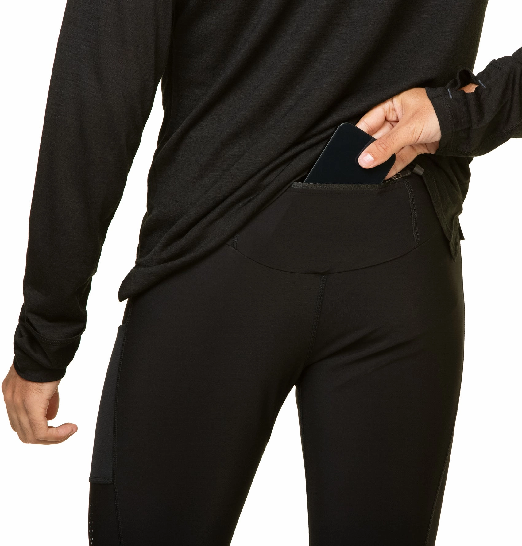 Eco Friendly Fabric Ronhill Tech Winter Mens Long Running Tights - Black