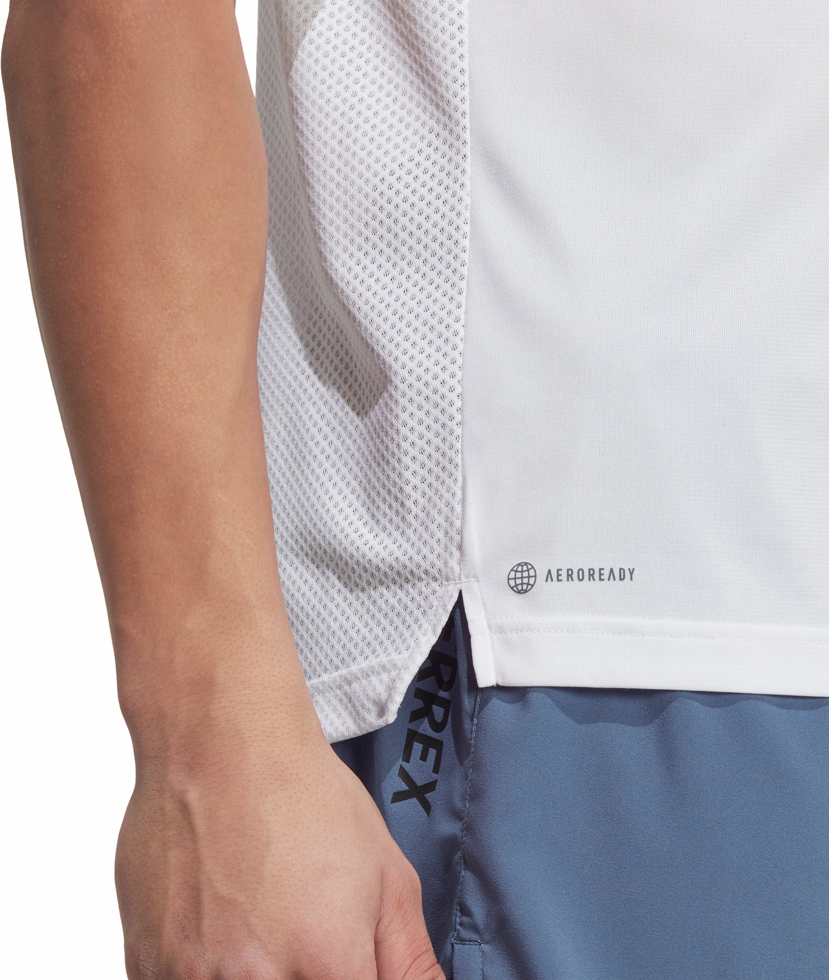 Non Iron Fabric AllSeasonWear adidas Terrex Agravic Short Sleeve Mens Running Top - White