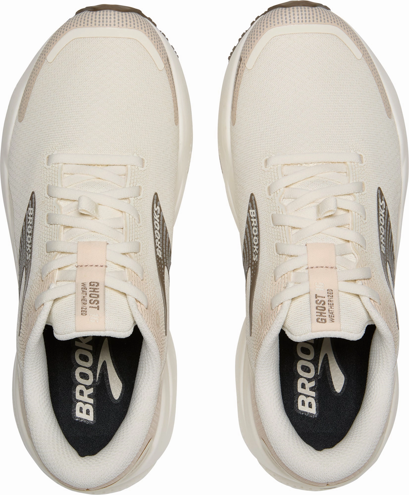 Neutral Motion Control Support Zone Brooks Ghost 16 Weatherized Womens Running Shoes - Cream