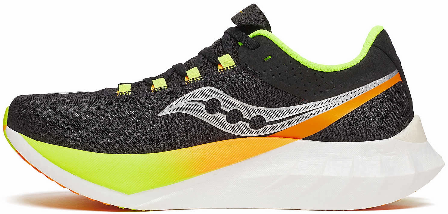 running in the humidity shoes Anatomical Lace System Saucony Endorphin Pro 4 Mens Running Shoes - Black