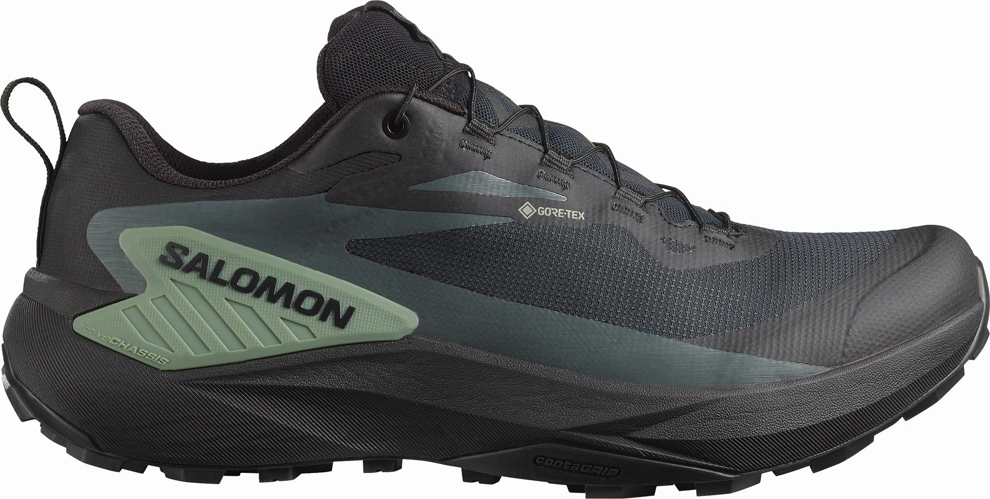 Dynamic Rebound Foam Salomon Genesis GORE-TEX Mens Trail Running Shoes - Black