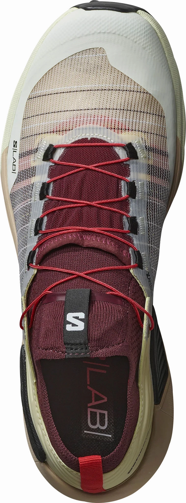 smooth - surface shoes Pressure Redistribution Design Salomon S/Lab Genesis Trail Running Shoes - Cream