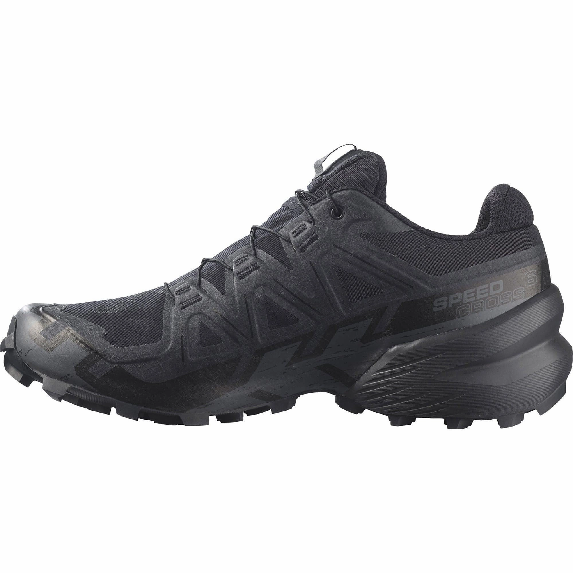synthetic durability Salomon Speedcross 6 GORE-TEX Mens Trail Running Shoes - Black