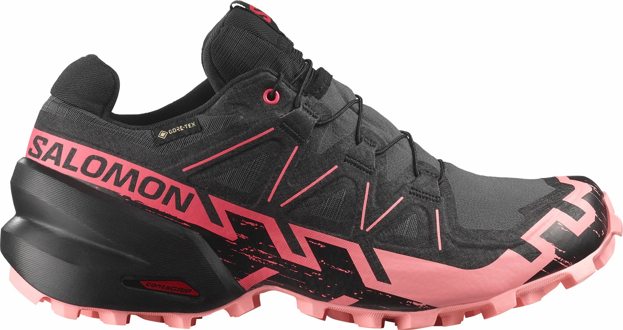 Dry running Salomon Speedcross 6 GORE-TEX Womens Trail Running Shoes - Black