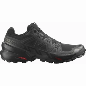 Shock Diffusion Midsole Blown Rubber Cushion Salomon Speedcross 6 Mens Trail Running Shoes - Black