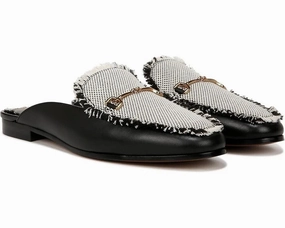 Sam Edelman Linnie Fray Slippers Womens US 6 Black White Slip On Mule GBNC650 Cold resistant