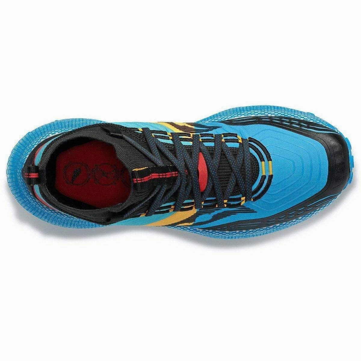 footgear running in the heat shoes Saucony Endorphin Mid Mens Trail Running Shoes - Blue