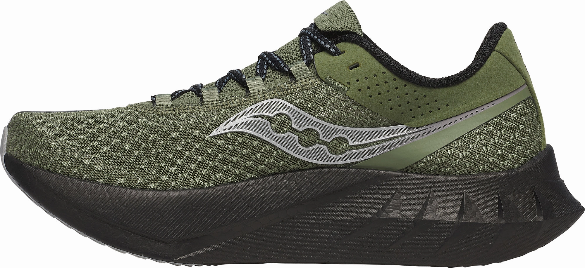 Saucony Endorphin Pro 4 Mens Running Shoes - Green Mesh Fabric Microfiber Lining Comfort