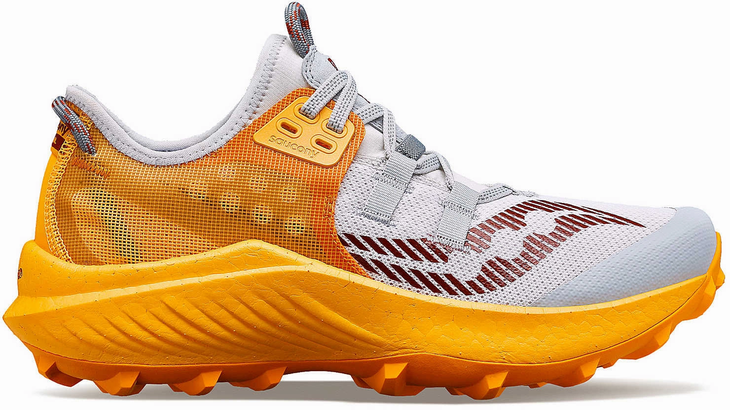 Cushioned Midsole Support running in the humidity shoes Saucony Endorphin Rift Womens Trail Running Shoes - Grey