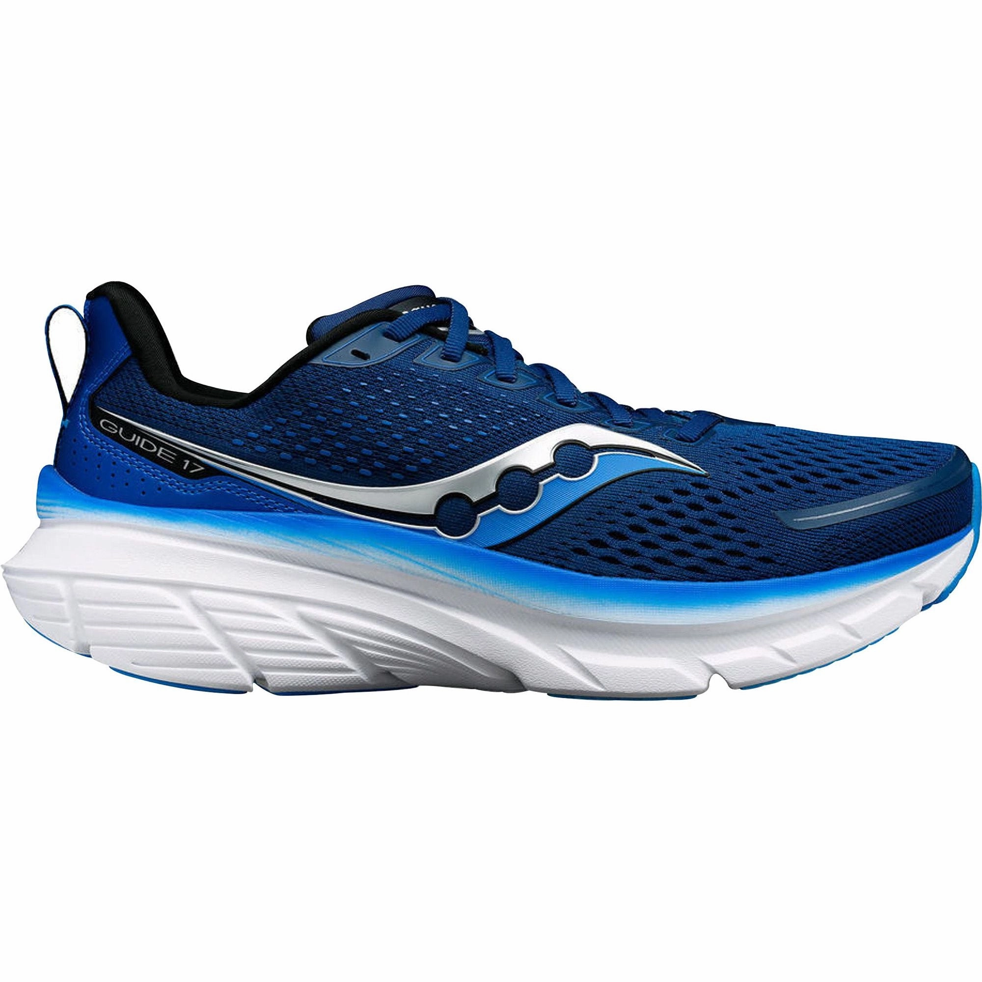 Pressure Dispersing Design trendy - feature shoes Saucony Guide 17 WIDE FIT Mens Running Shoes - Navy