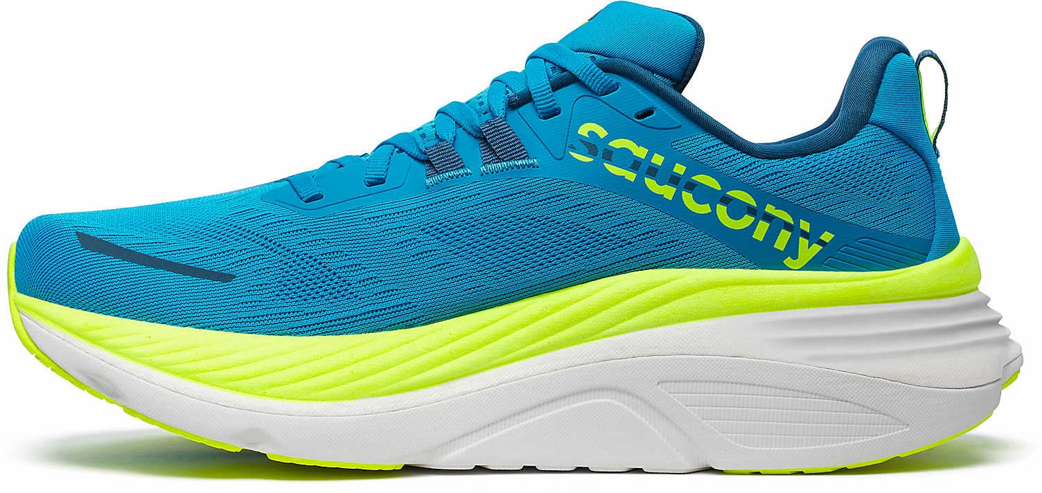 running in circular tracks shoes Saucony Hurricane 24 Mens Running Shoes - Blue
